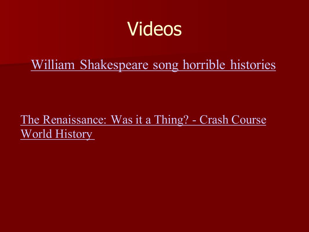 Videos William Shakespeare song horrible histories