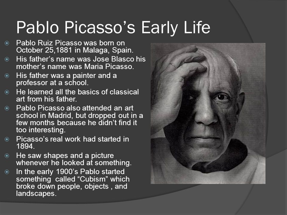 Pablo Picasso’s Early Life