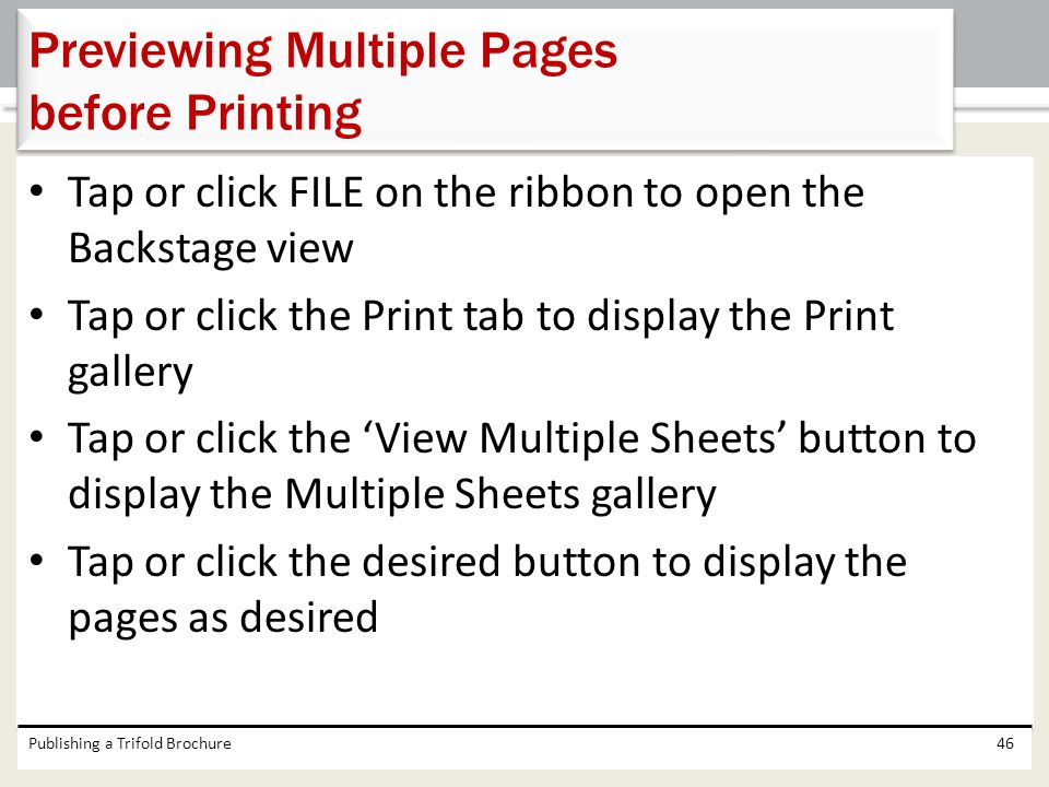 Previewing Multiple Pages before Printing
