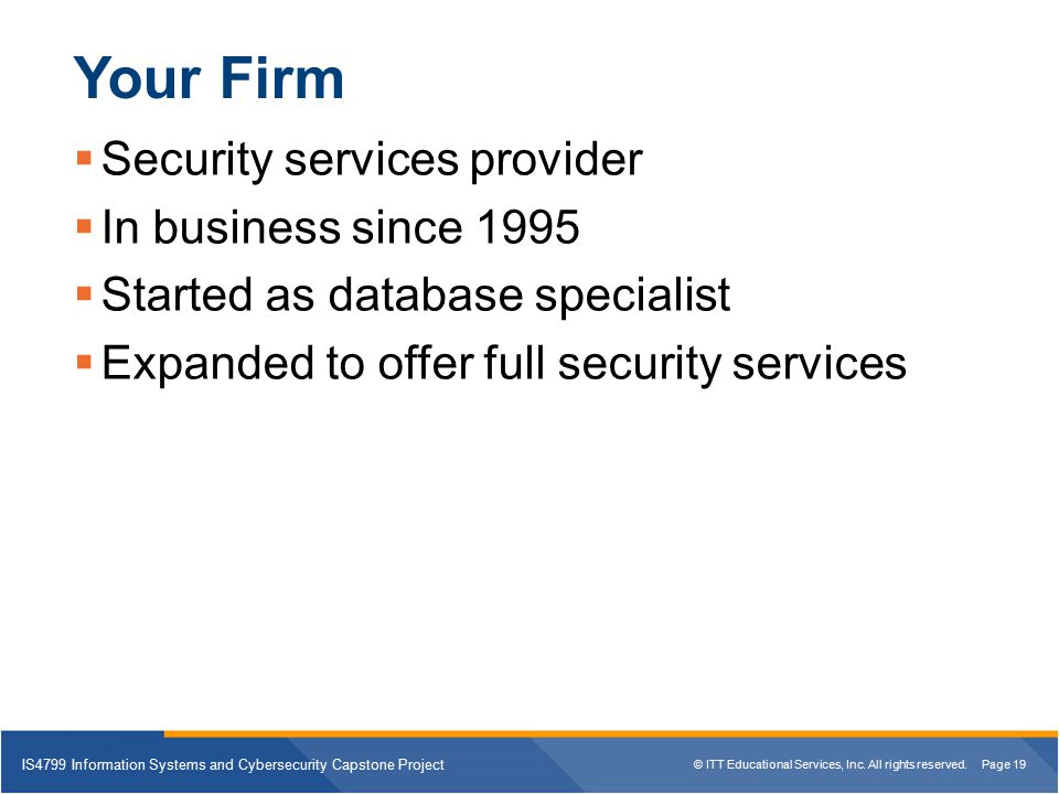 Your Firm Security services provider In business since 1995