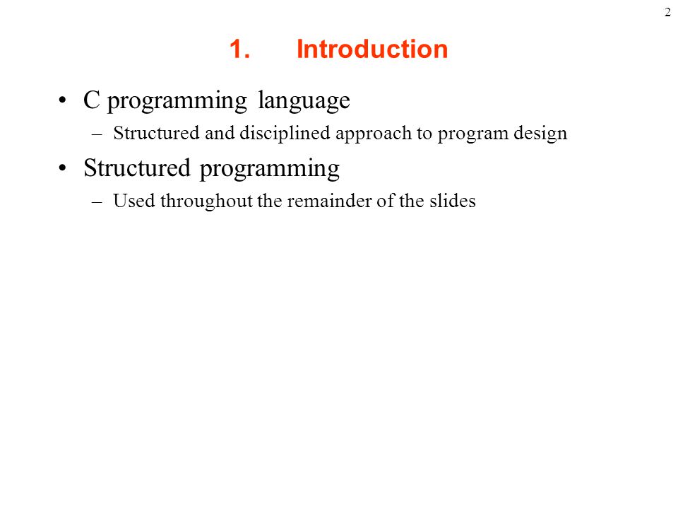 C programming language Structured programming