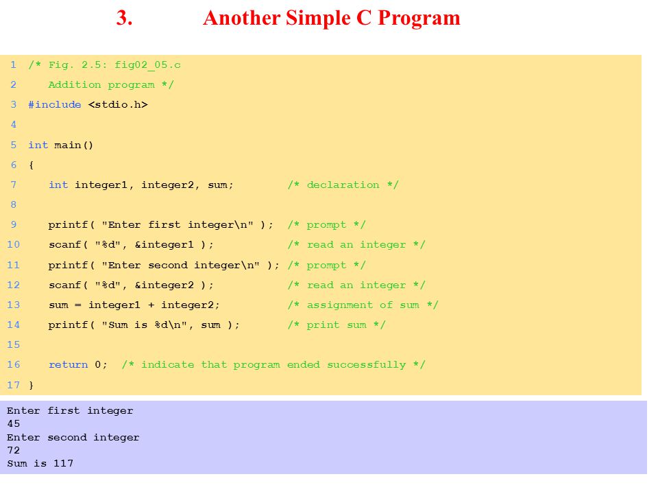 3. Another Simple C Program