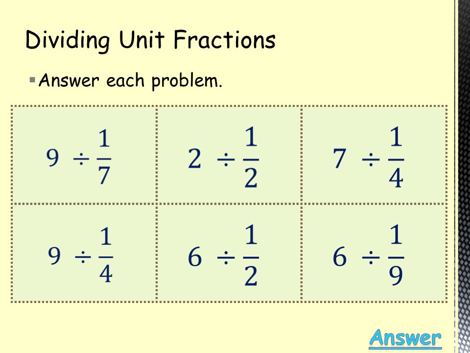 Dividing Unit Fractions