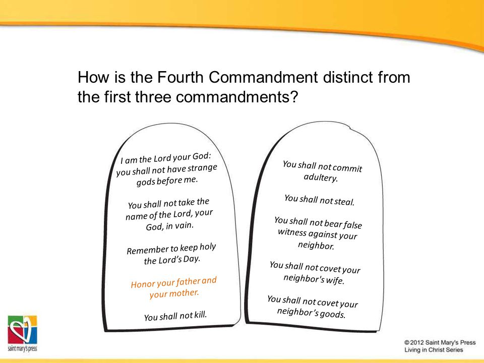 How is the Fourth Commandment distinct from the first three commandments