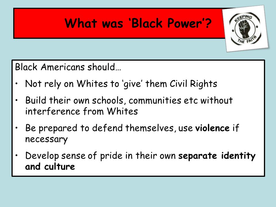 What was ‘Black Power’ Black Americans should…
