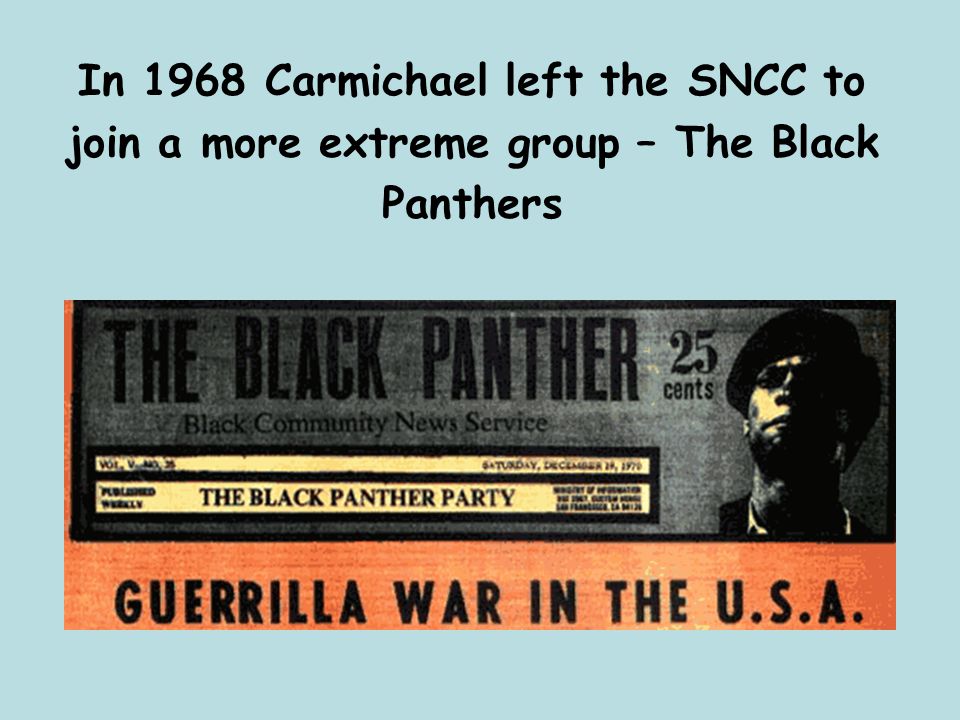 In 1968 Carmichael left the SNCC to