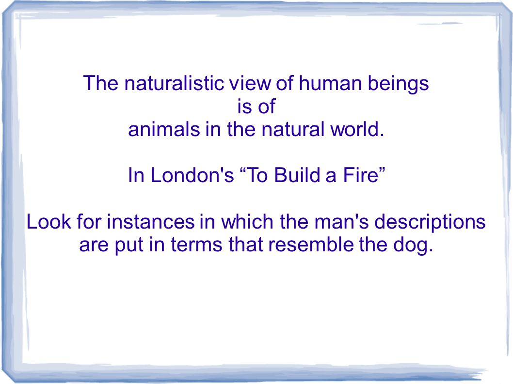 Реферат: Naturalism In To Build A Fire By