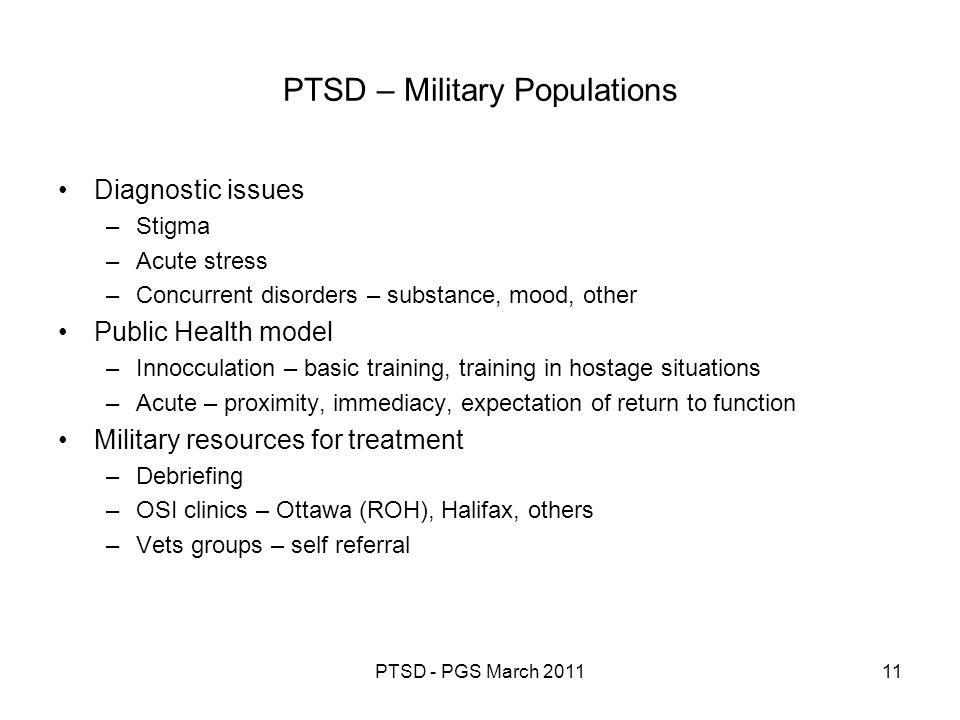 PTSD – Military Populations