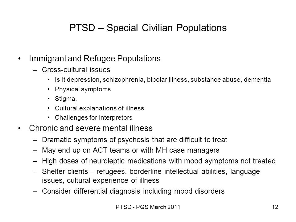 PTSD – Special Civilian Populations