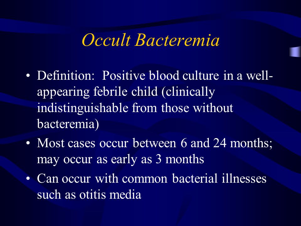 PDF) Current management of occult bacteremia in infants