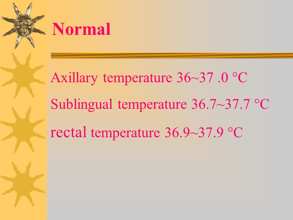 Normal rectal temperature 36.9~37.9 C
