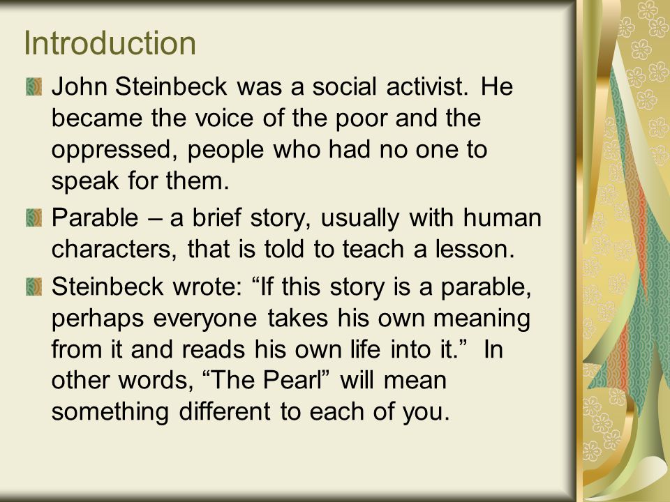 the pearl story by john steinbeck