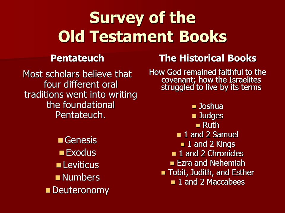 Survey of the Old Testament Books