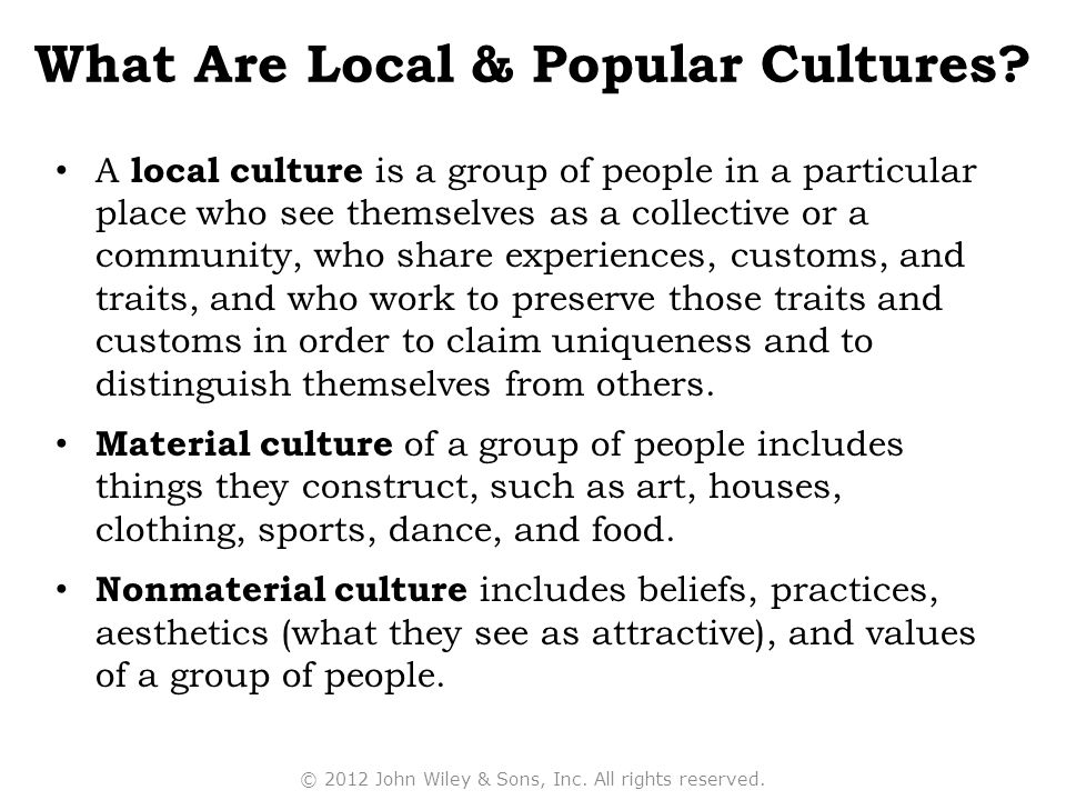 What Are Local & Popular Cultures