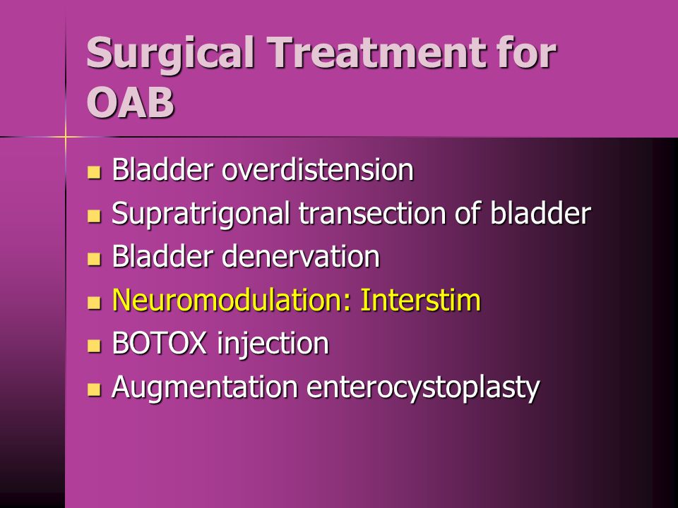 Surgical Treatment for OAB