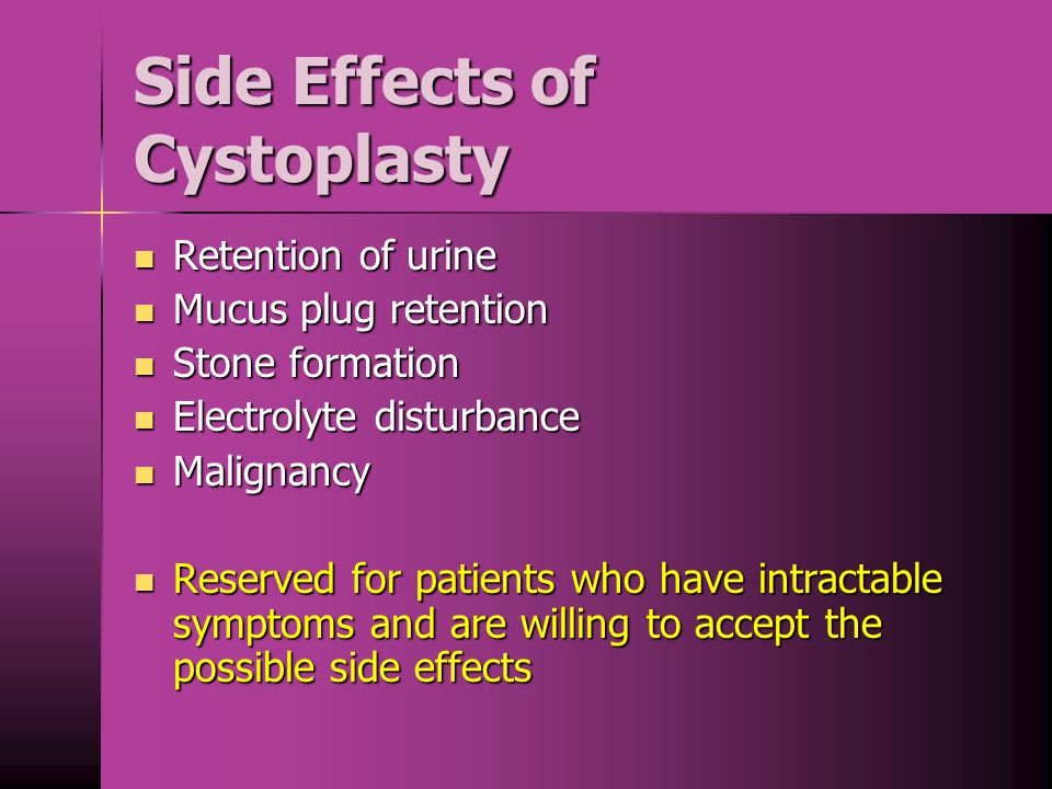 Side Effects of Cystoplasty