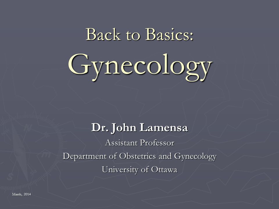 Department of Obstetrics and Gynecology. 