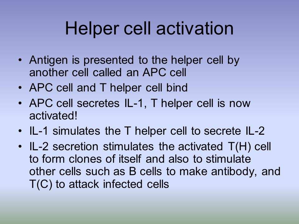 Helper cell activation