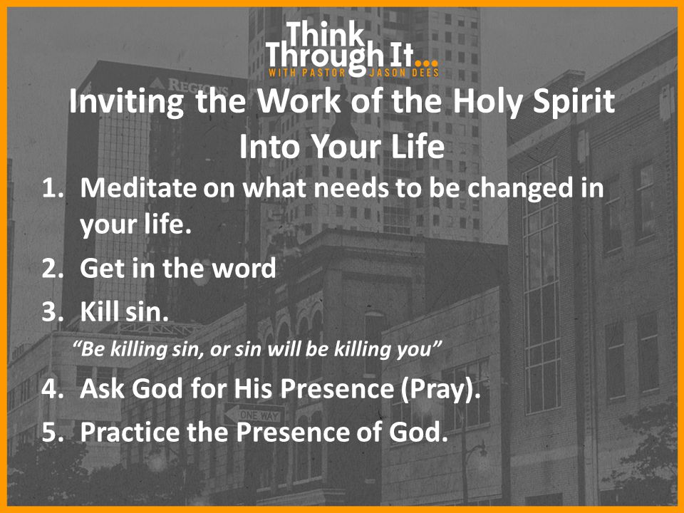 Inviting the Work of the Holy Spirit Into Your Life