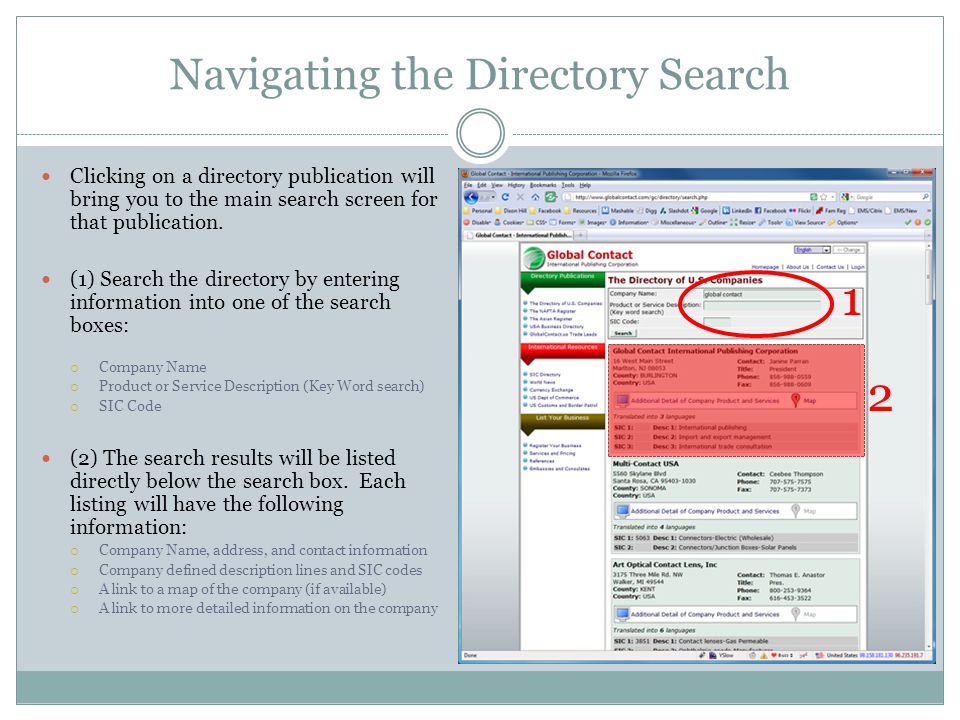 Navigating the Directory Search