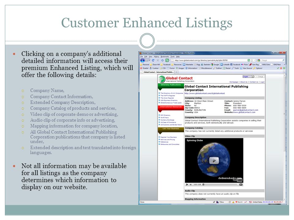 Customer Enhanced Listings