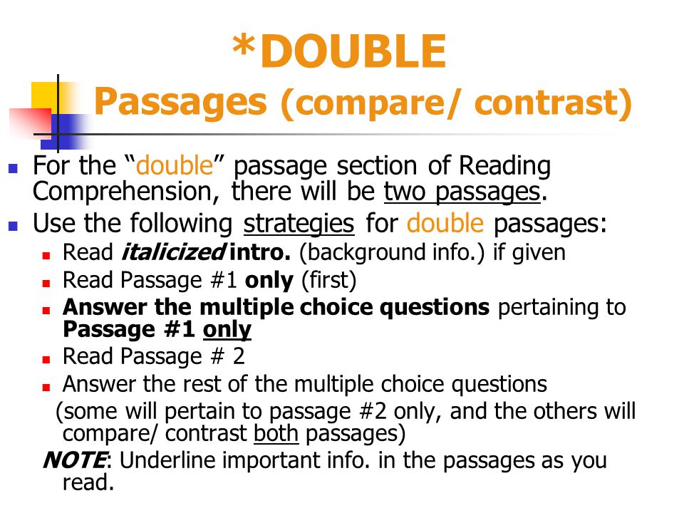 *DOUBLE Passages (compare/ contrast)