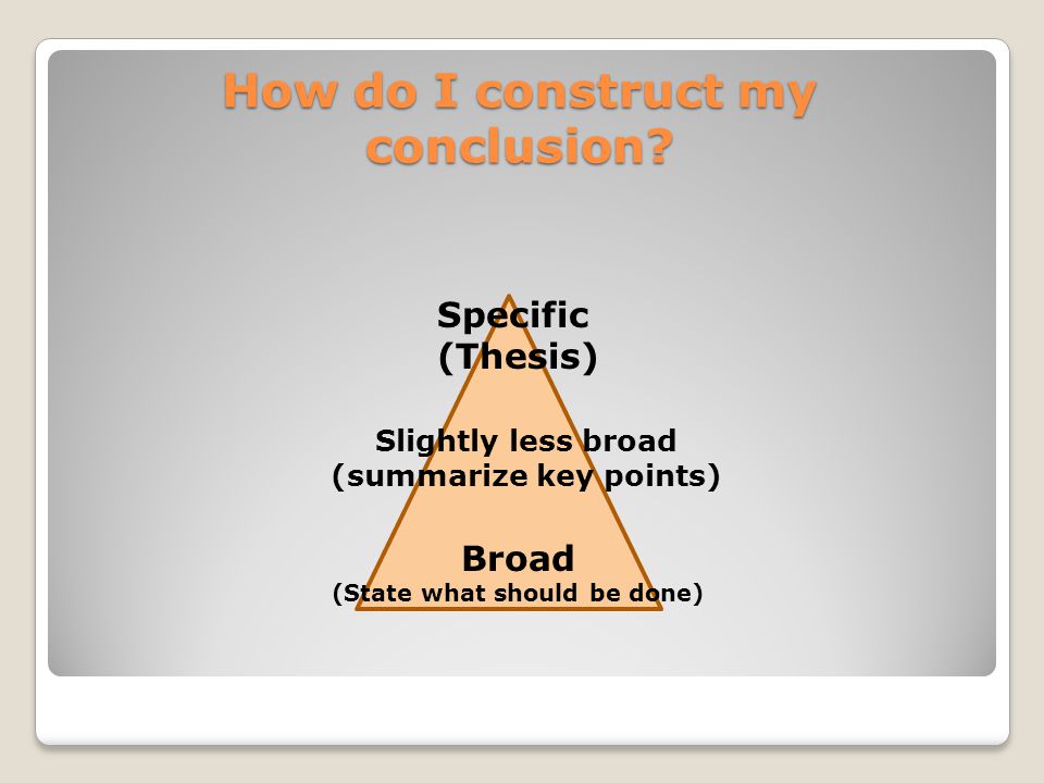 How do I construct my conclusion