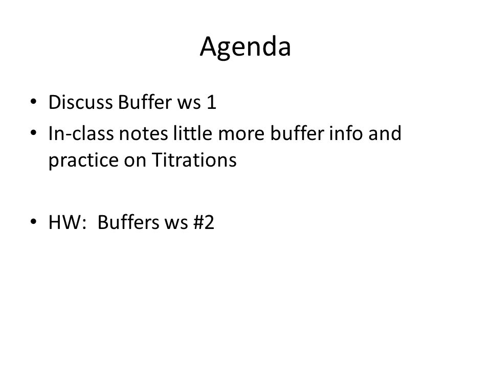 Agenda Discuss Buffer ws 1