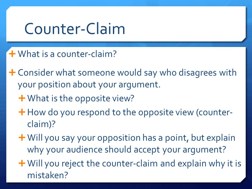 Counter-Claim What is a counter-claim
