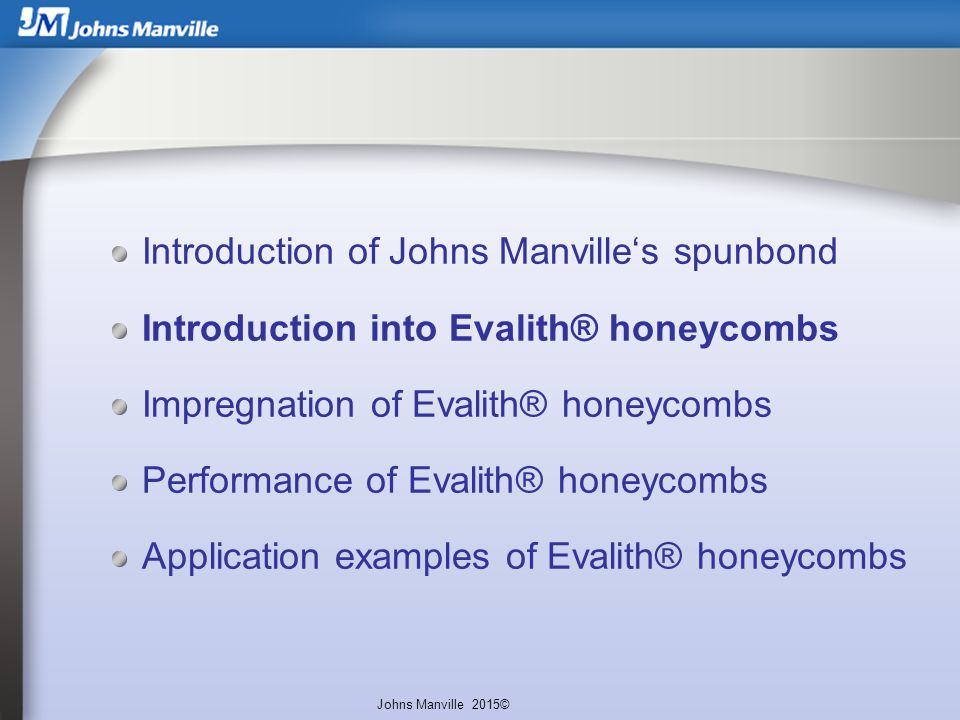 Introduction of Johns Manville‘s spunbond