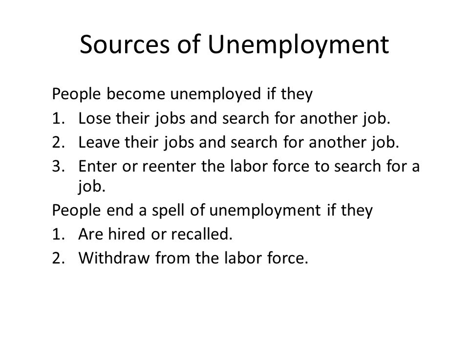Sources of Unemployment