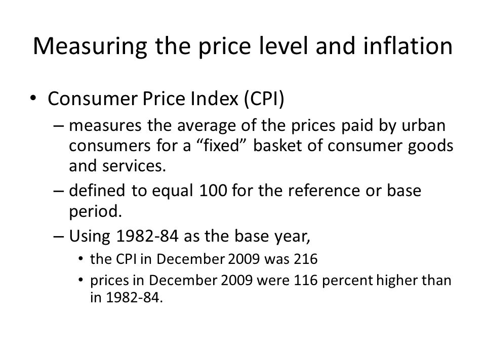 Measuring the price level and inflation
