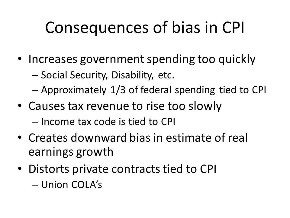 Consequences of bias in CPI