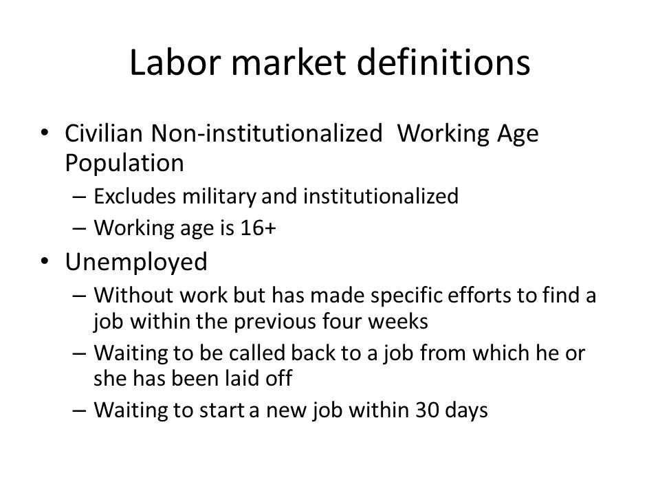 Labor market definitions