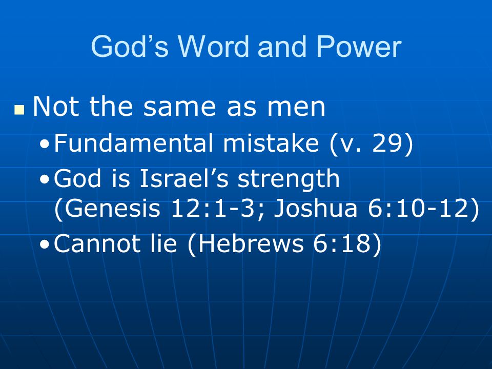 God’s Word and Power Not the same as men Fundamental mistake (v. 29)