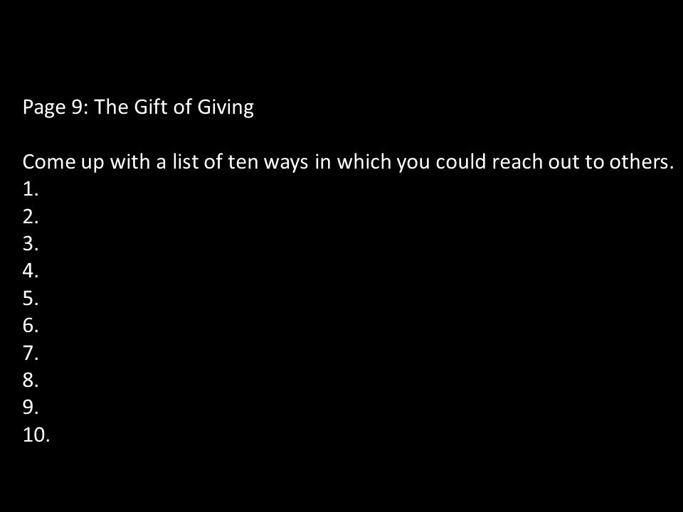 Page 9: The Gift of Giving