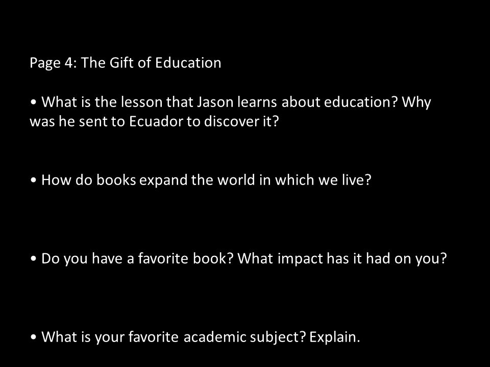 Page 4: The Gift of Education