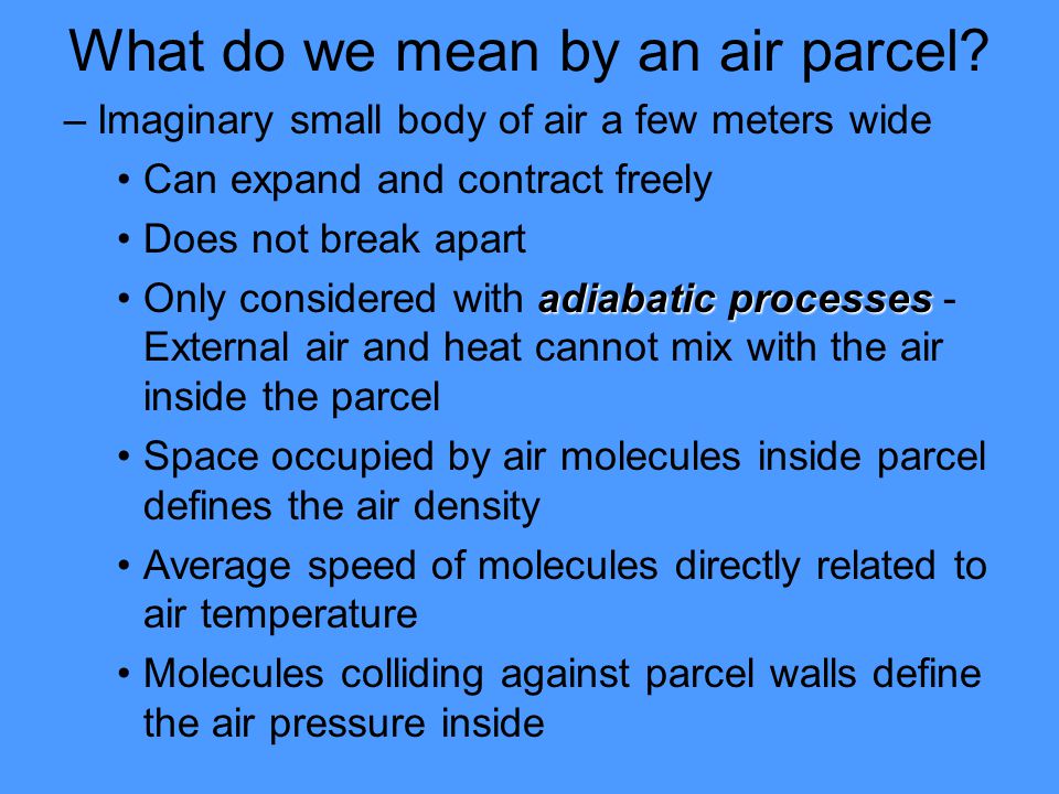 What do we mean by an air parcel