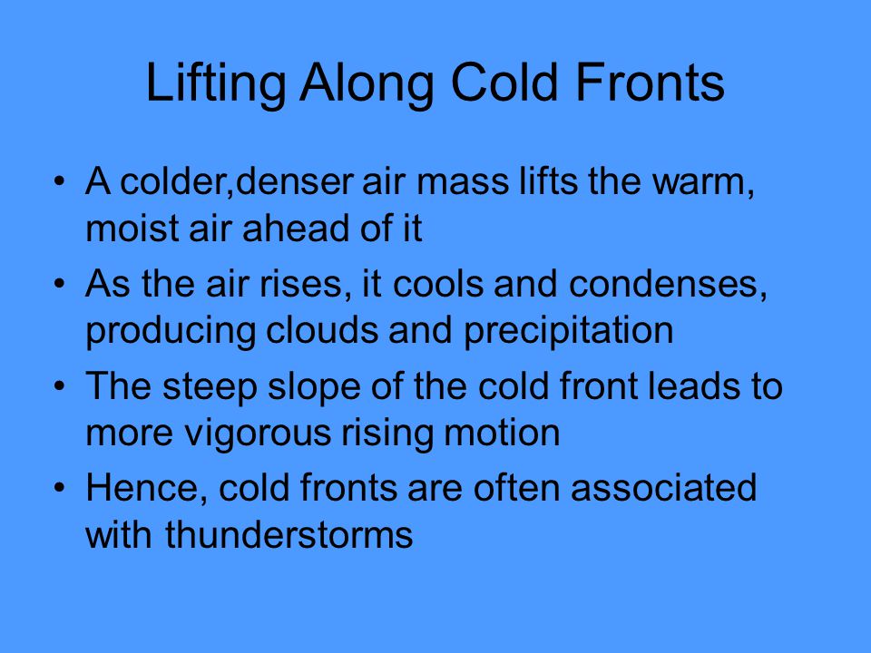 Lifting Along Cold Fronts