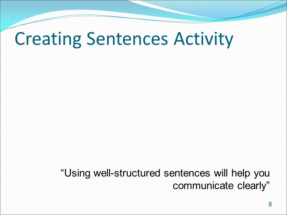 Creating Sentences Activity