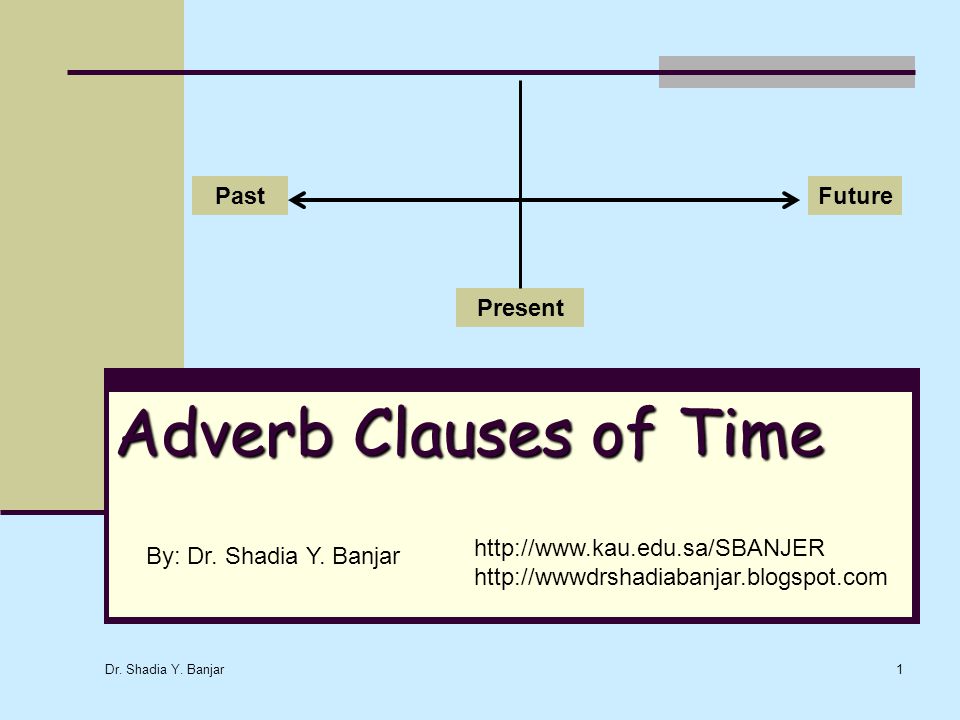 Adverb Clauses of Time Past Future Present