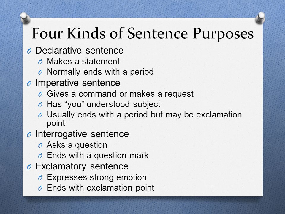 Four Kinds of Sentence Purposes