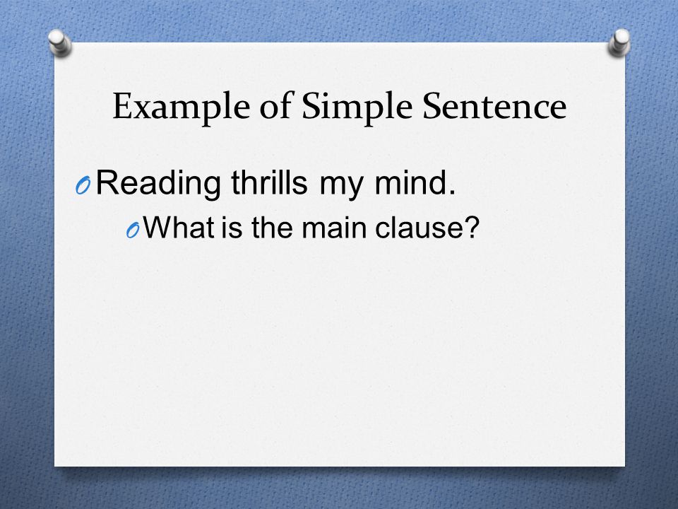 Example of Simple Sentence