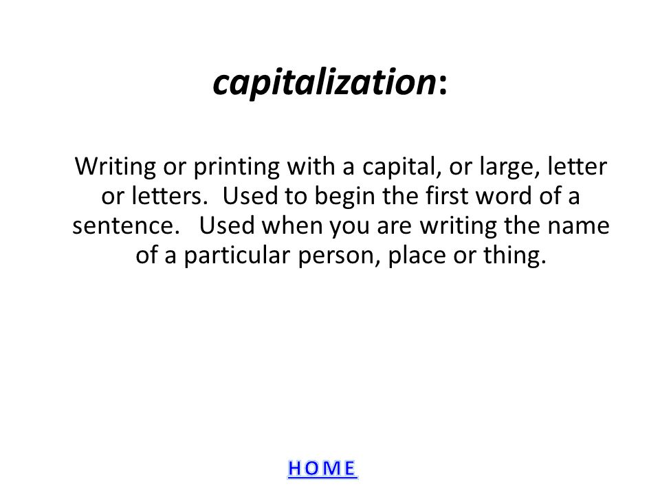 capitalization: