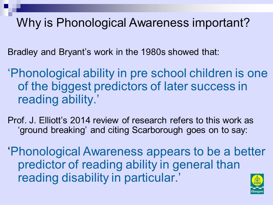 phonological awareness research