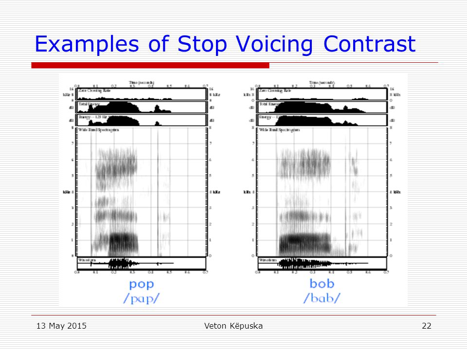Examples of Stop Voicing Contrast