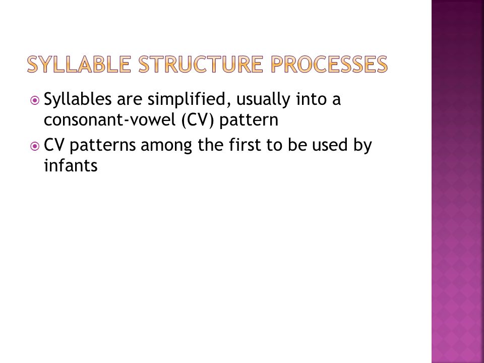 Syllable Structure Processes