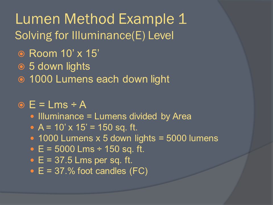 Lighting Calculations - ppt video online download