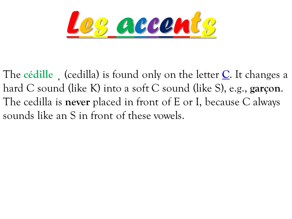 Les Accents The Accent Aigu Acute Accent Can Only Be On
