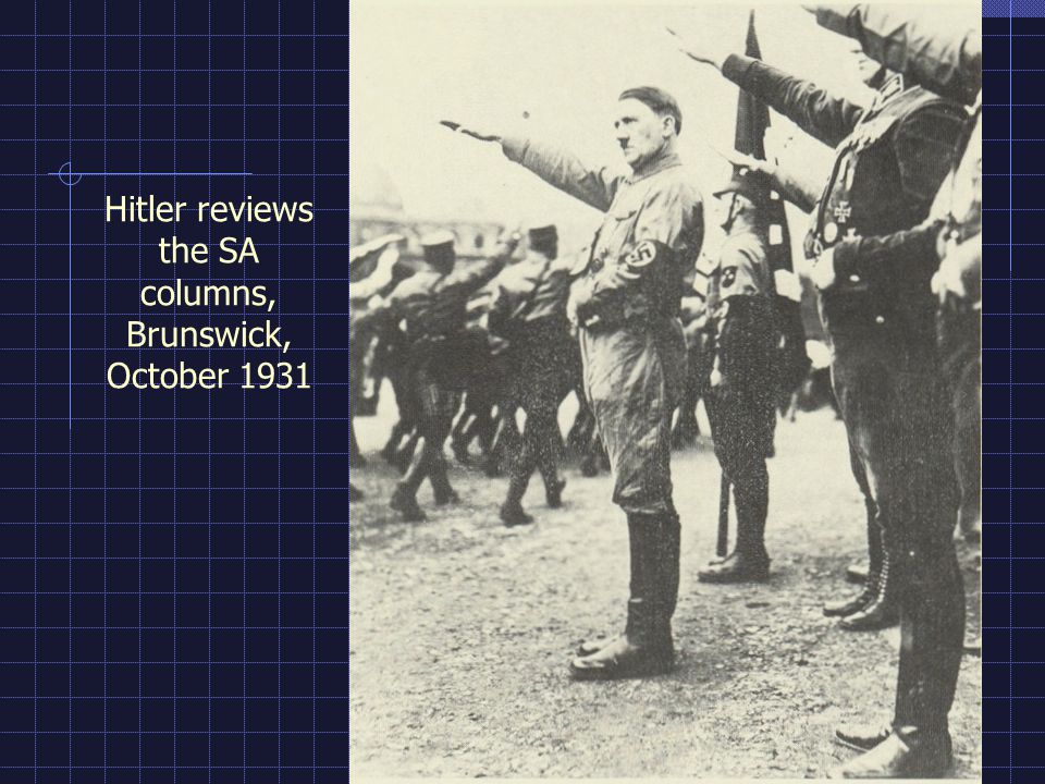 Hitler reviews the SA columns, Brunswick, October 1931